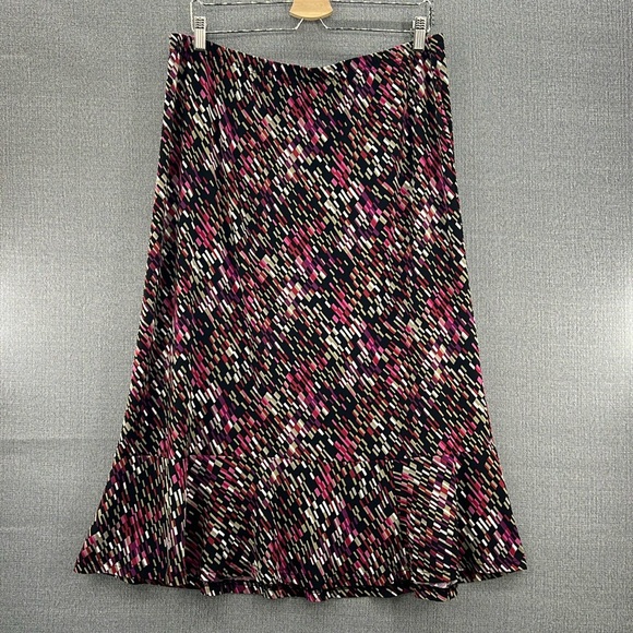 Sag Harbor Women’s Multicolor Abstract Print Stretchy Ruffle Midi Skirt‎ Size XL - Picture 1 of 7